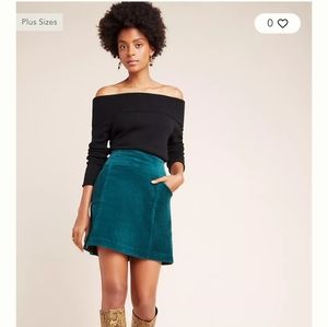 NWT Anthropologie Maeve Slim Corduroy Velvet Mini Skirt Size 10